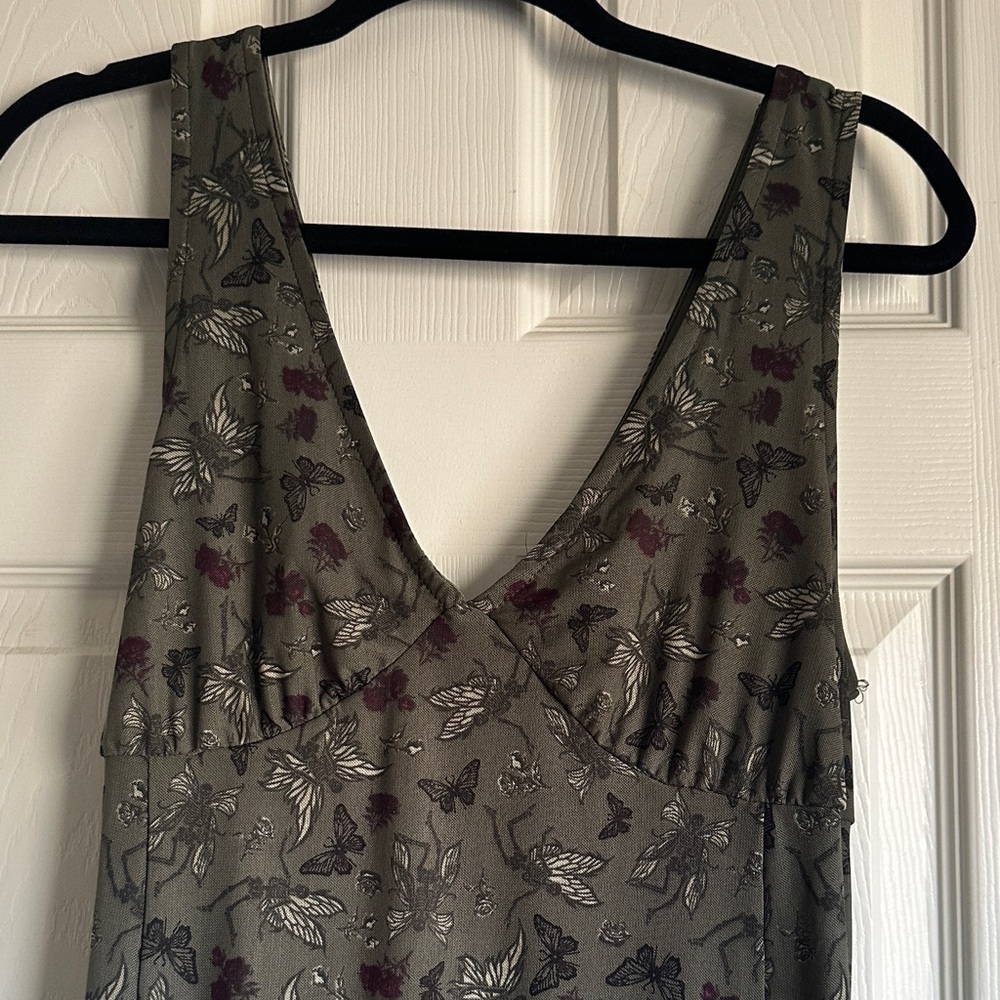 Social Collision Skelton/Floral V-Neck Dress
